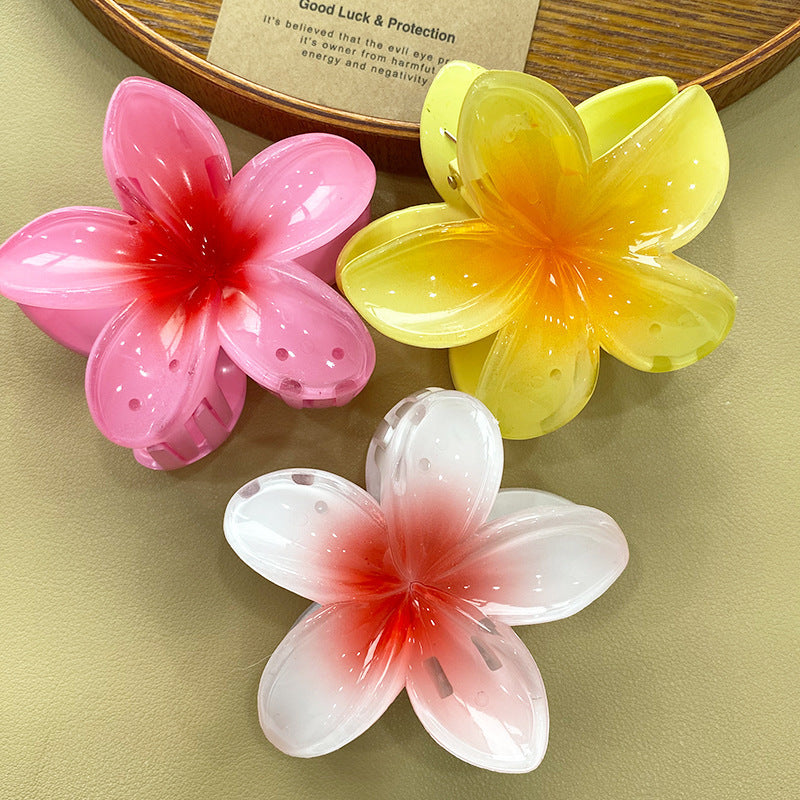 Wholesale Colorful Acrylic Egg Flower Women's Head DIY Shark Clip Hairpin Jewelry
