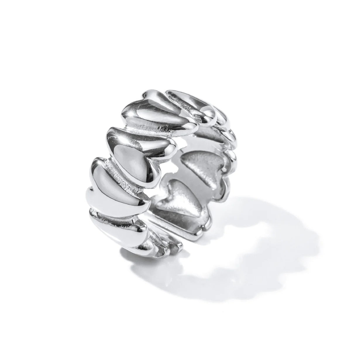 Wholesale Stainless steel irregular heart ring