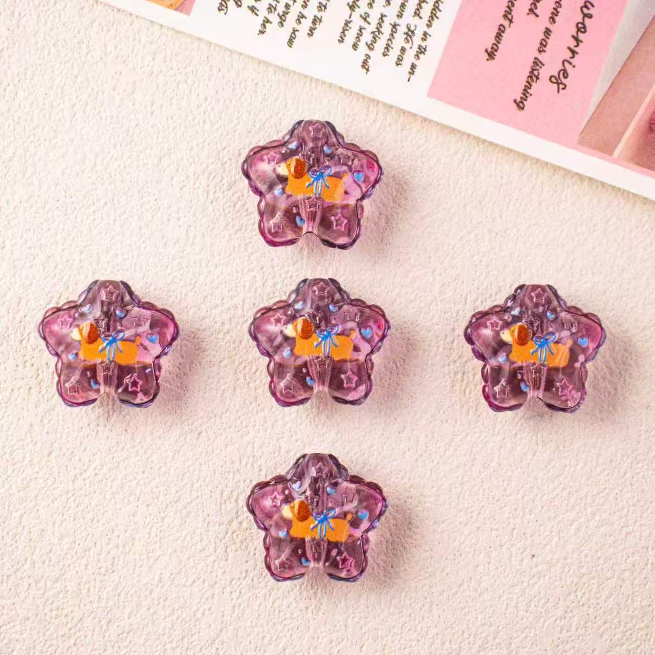 Wholesale 10pcs DIY Acrylic Star Cute Dessert Beaded Crafts Beadable Accessories OLY Exclusive