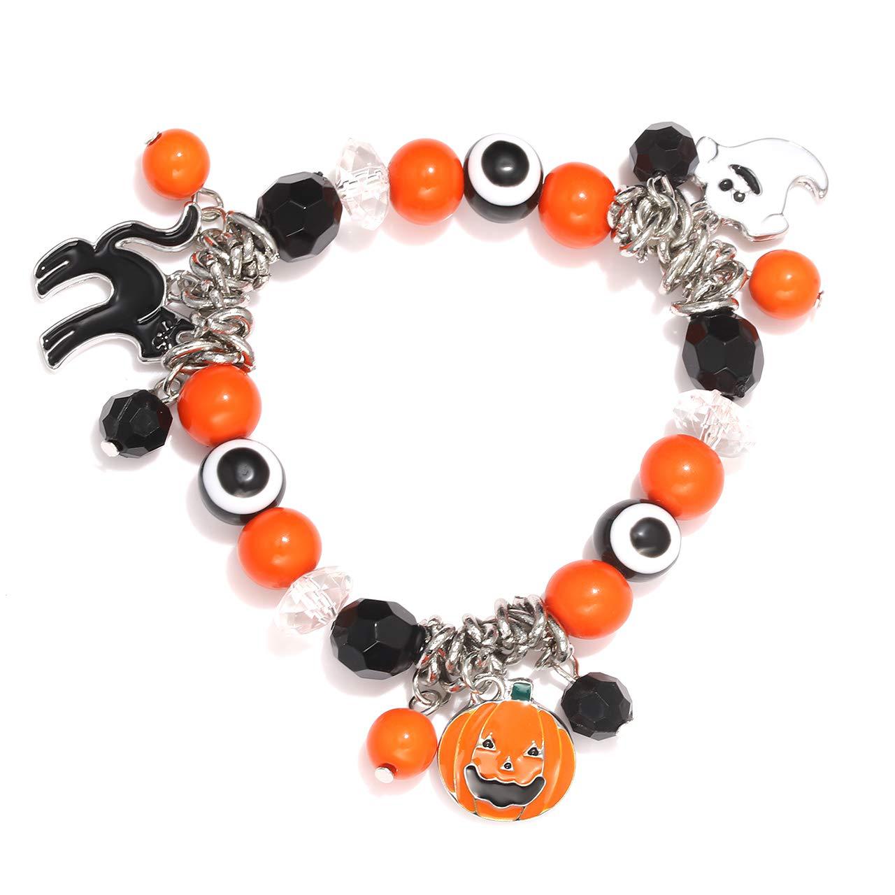 Wholesale 50PCS Halloween Ghost Pumpkin Lantern Hand Alloy Bracelet