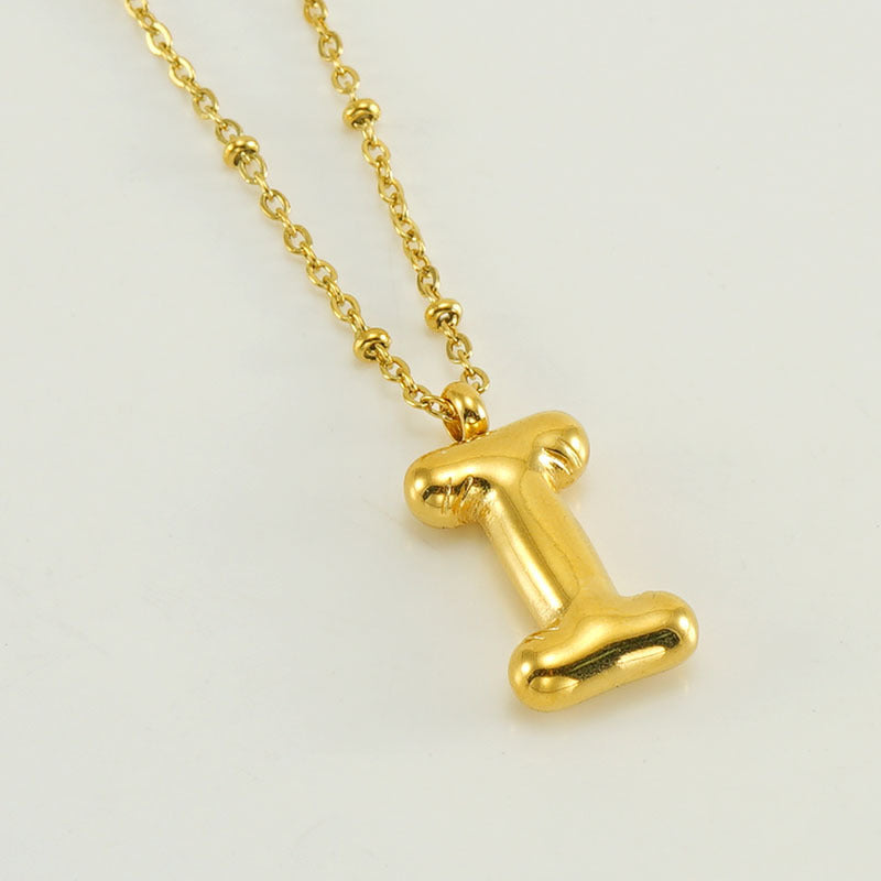 Wholesale Bubble Letter 18K Stainless Steel Necklace