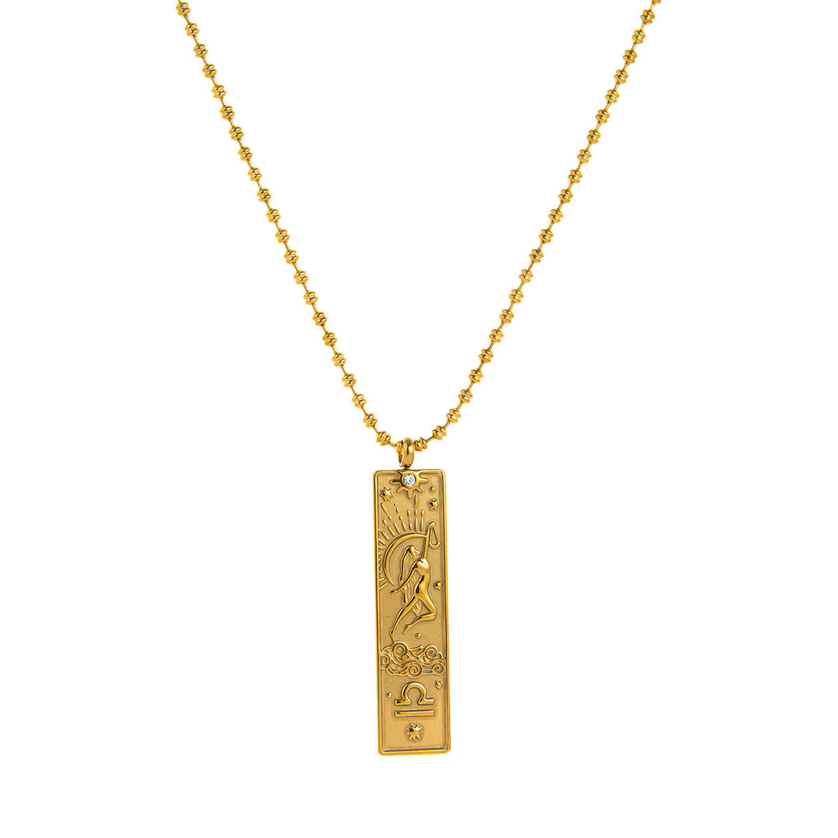 Wholesale Zodiac Tarot Card Necklace Stainless Steel 18K Gold Finish Trendy Contion Jewelry Accessory For Everyday And Boutique Resale
