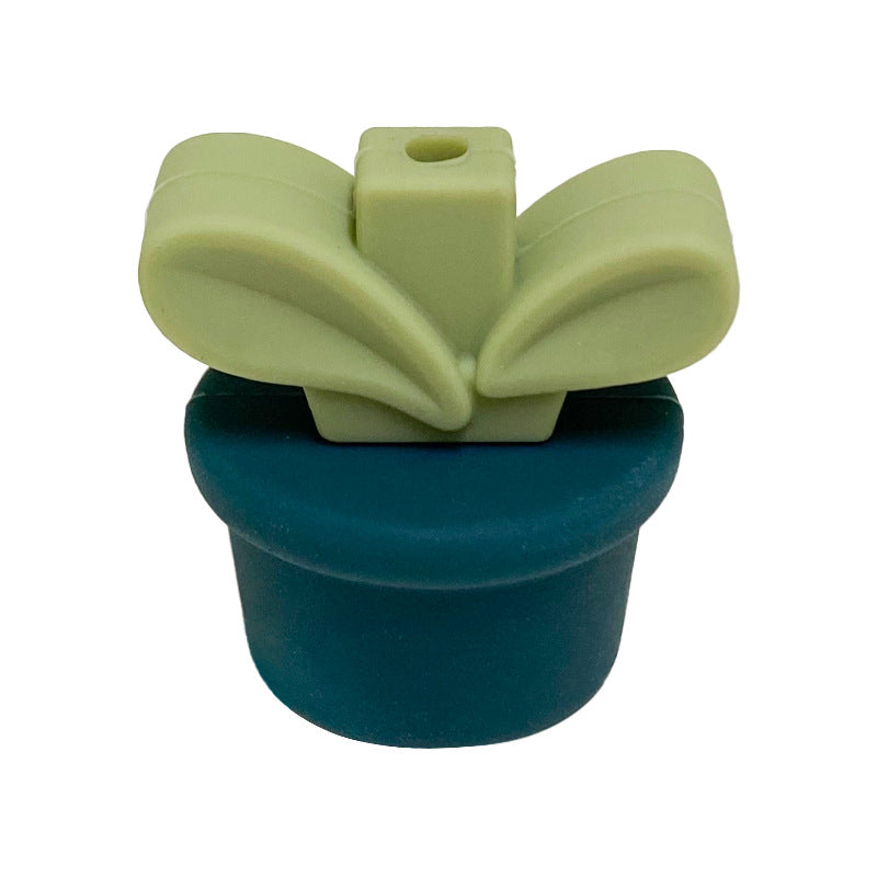 Wholesale Flower Pot Grass Silicone Beads