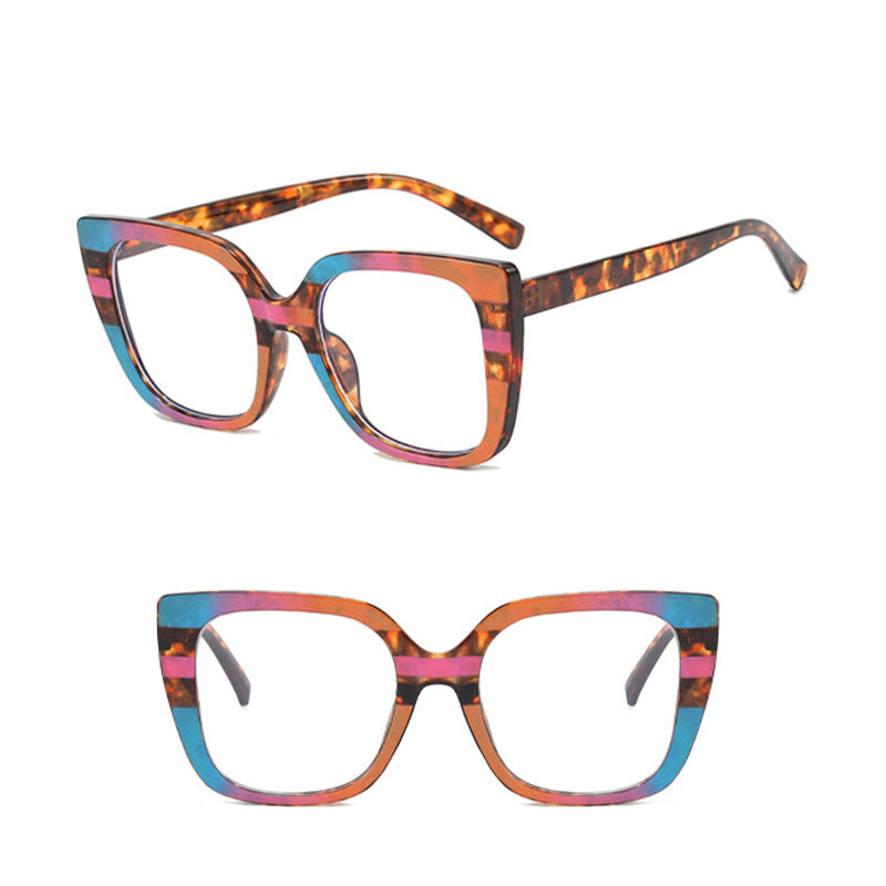 Wholesale Leopard print frame flat glasses anti-blue light glasses frame