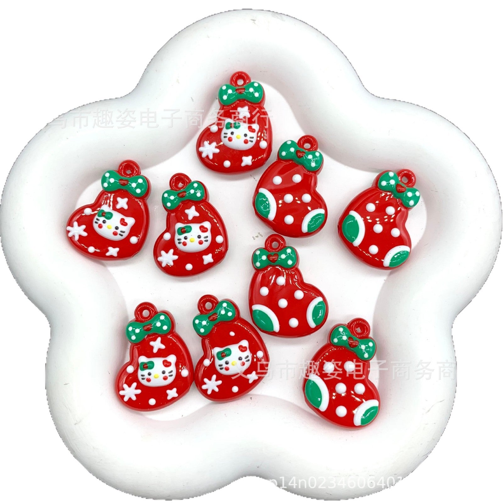 Wholesale  10pcs   Hand-painted beads on little socks   Acrylic Beads