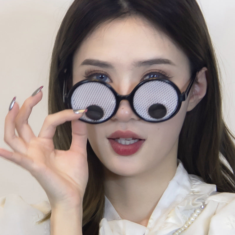 Wholesale ABS Round Frame Rotatable Eyeball Funny Glasses