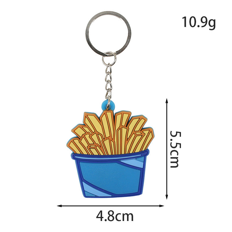 Wholesale Creative French Fries Burger Simulation Food Keychain