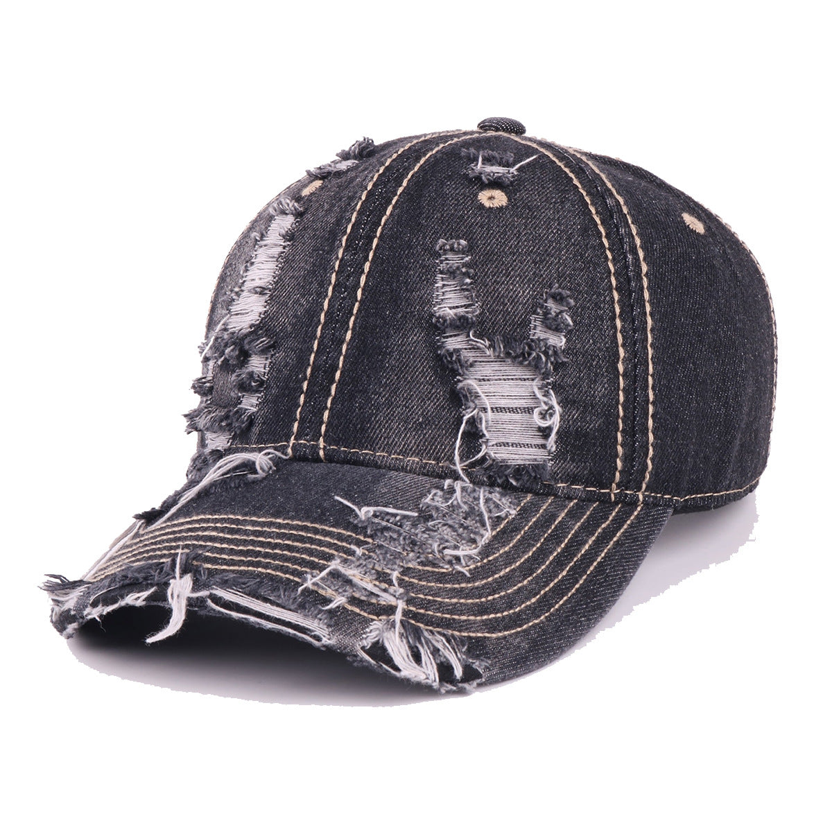 Wholesale Cotton Denim Ripped Baseball Cap
