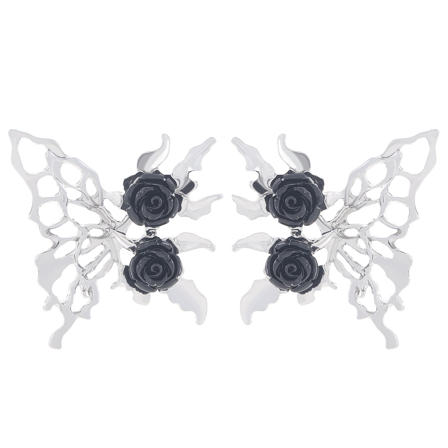 Wholesale Gothic  Butterfly Hollow Stud Earrings For Women Alloy Party Jewelry Accessory