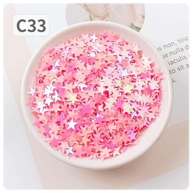 Wholesale DIY oil painting sequins starry sky scattering five-pointed star gold light flat non-porous sheet