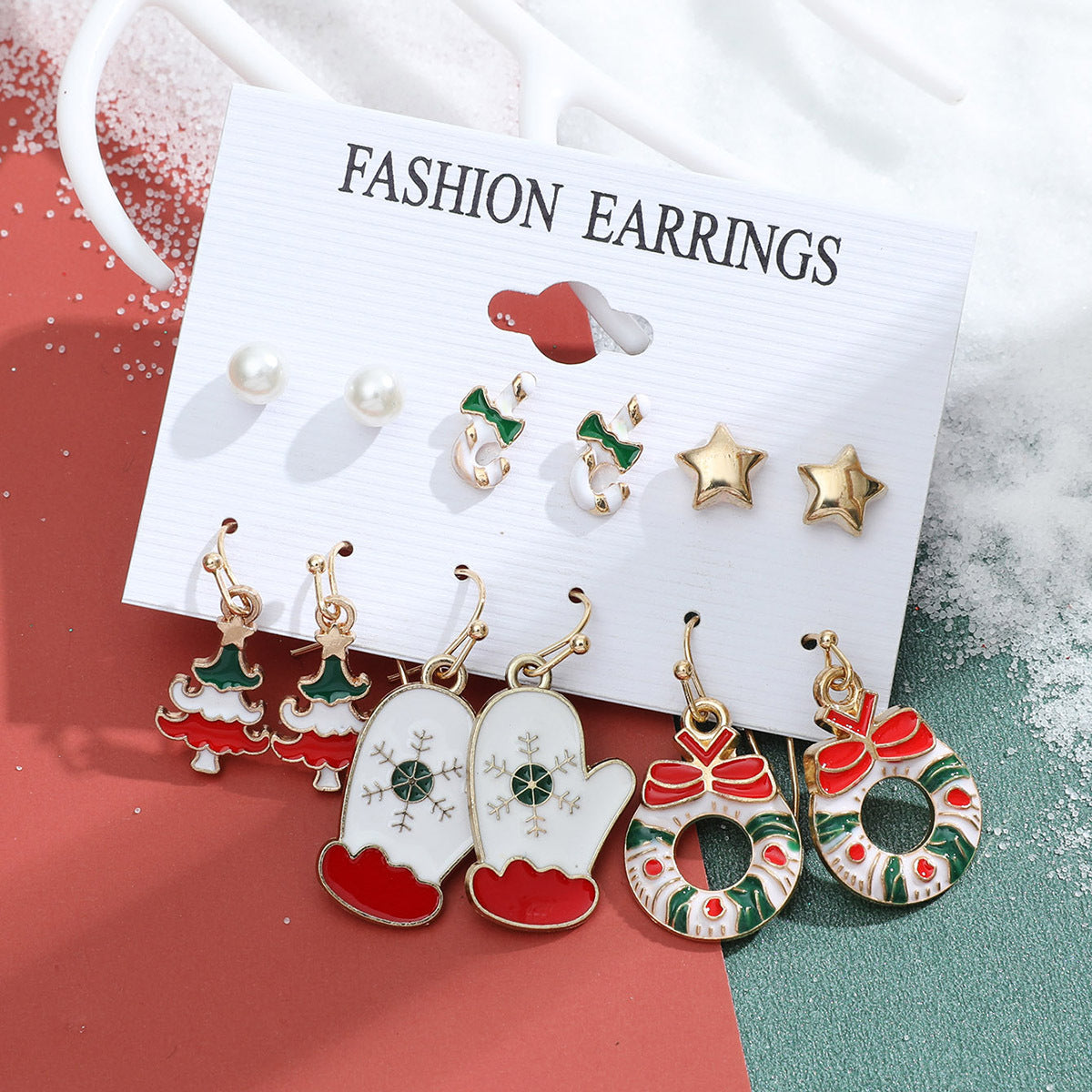Wholesale Christmas Santa Claus Snowflake Bell Elk Alloy Earrings