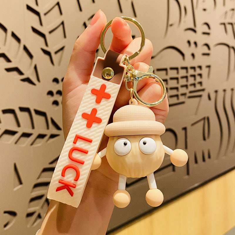 Wholesale Silicone Small Coal Ball Keychain