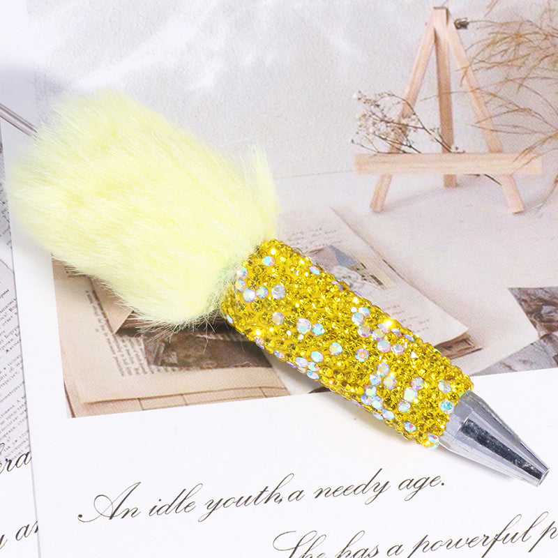 Wholesale 5pcs Multi colored plush rainbow beadable pens