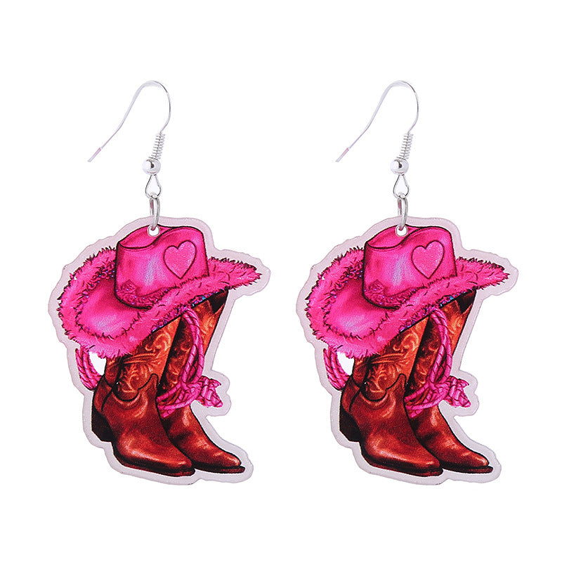 Wholesale Valentine's Day Pink Tape Love Balloon Acrylic Earrings