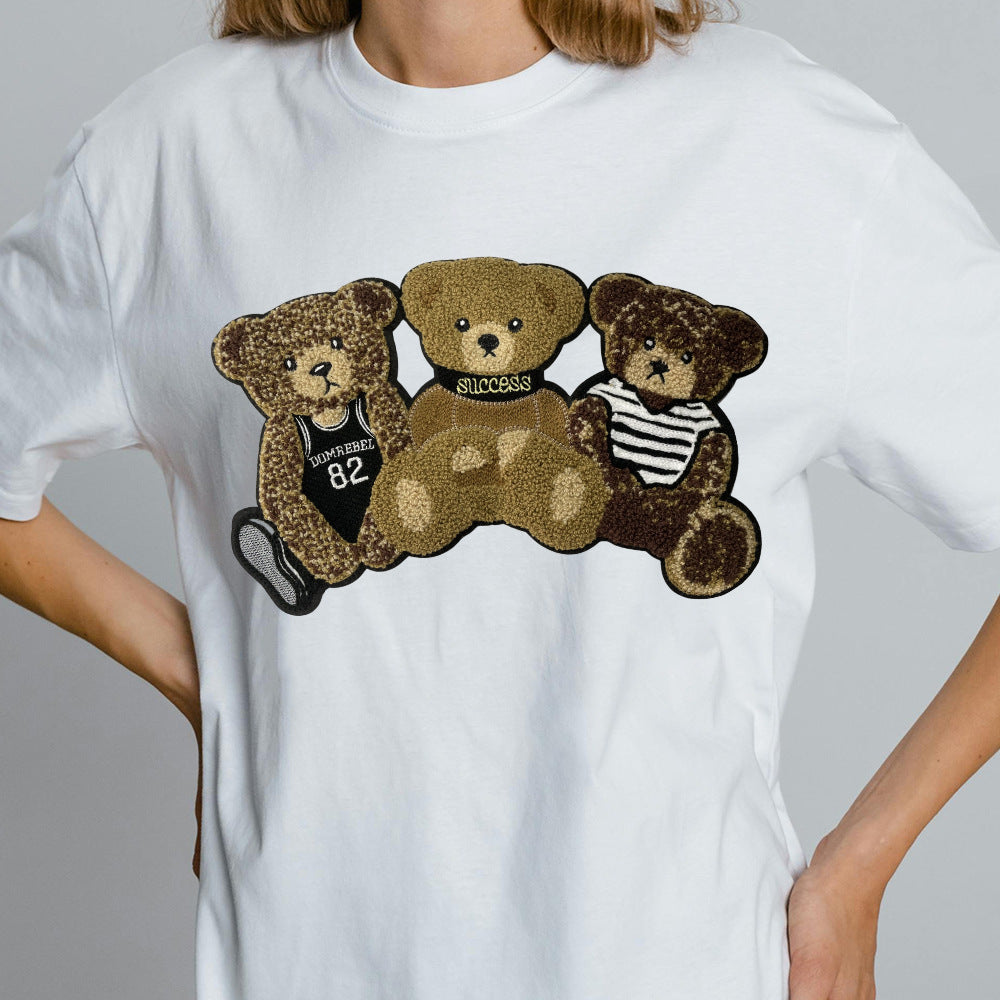 Wholesale Trendy Cartoon Bear Towel Embroidery Patch DIY Craft Supply For Coat Decoration Fashion Accessory For Resale