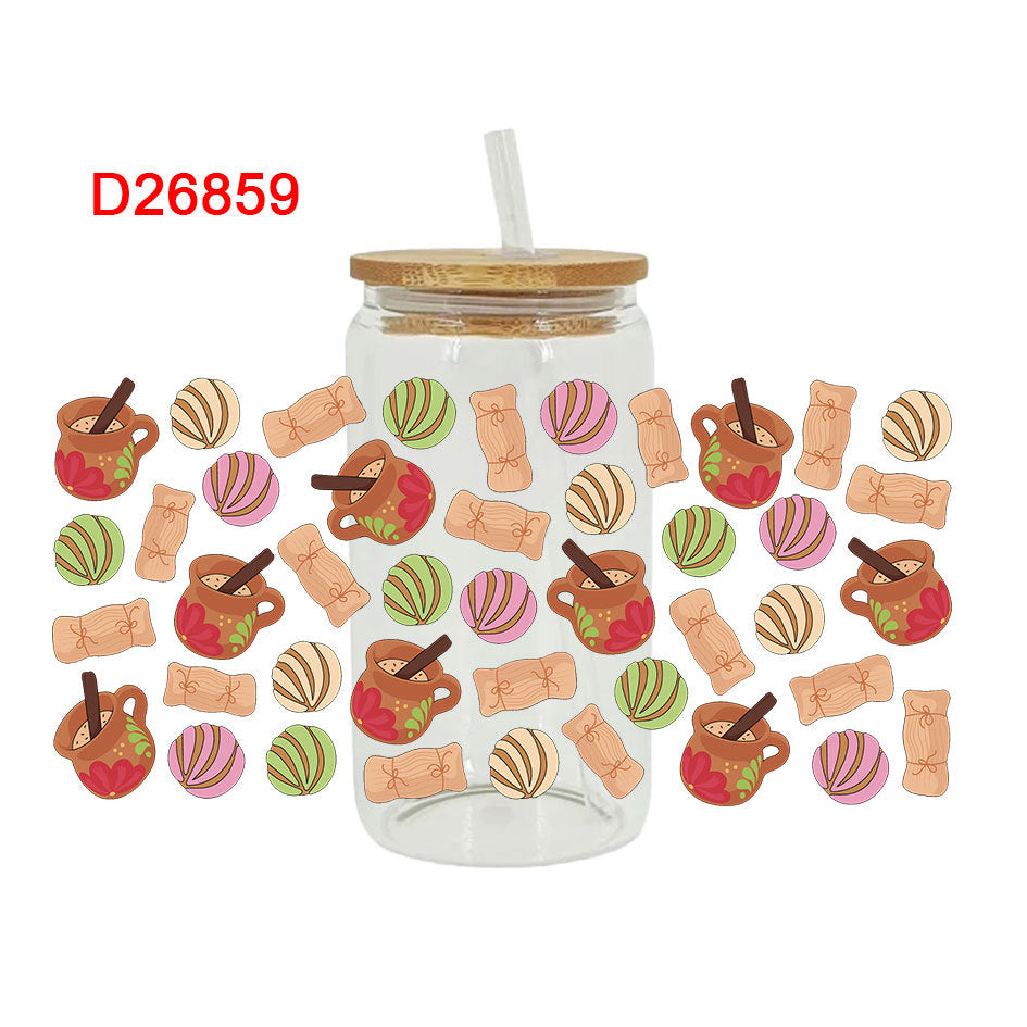 Wholesale Love Coffee Beverage Series  16oz Cup UV DTF Wraps