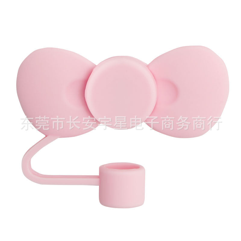 Wholesale cute bow straw plug dust cap 10mm straw lid straw accessories