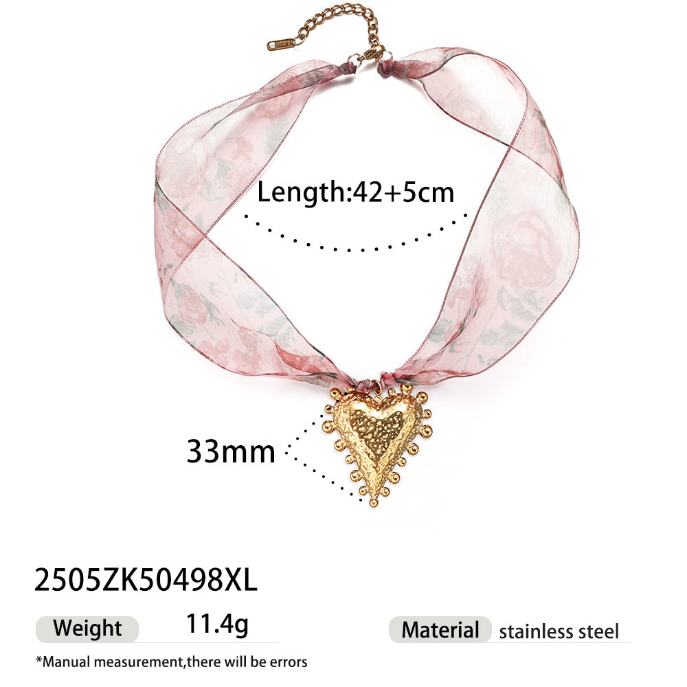 Wholesale Tina European and American Stainless Steel Pendant Necklace Sweet Cool Sexy Style Silk f Braided Colorful Necklace Clavicle Chain Necklace Jewelry