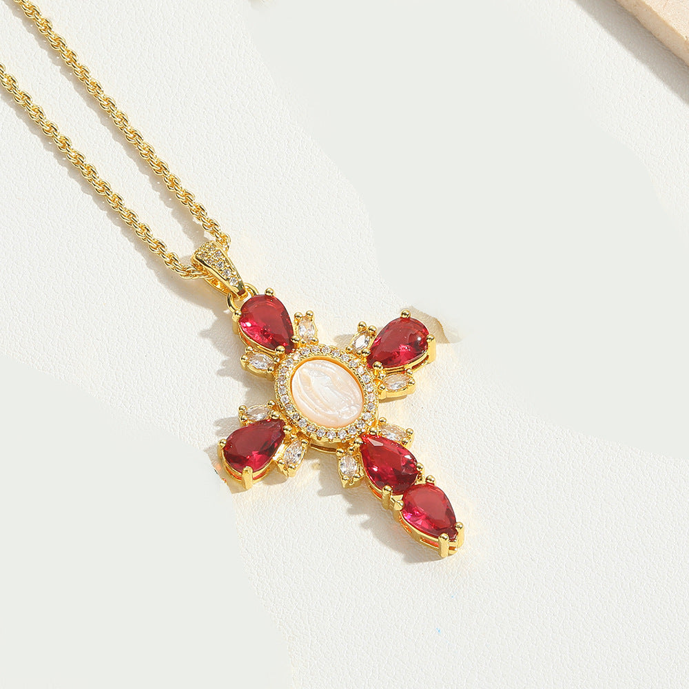 Wholesale Cross Pendant Clavicle Chain Vintage Necklace