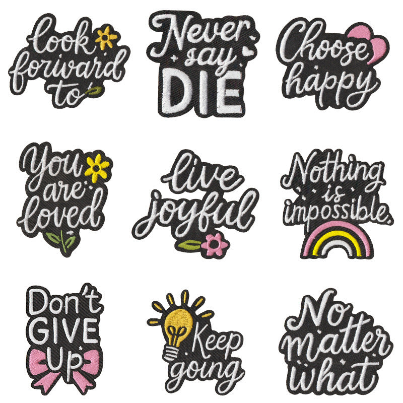 Wholesale Trendy Embroidered Patches Set Of 9 Heat Glue Backed Decorative Clothing Towel Accents For Resale