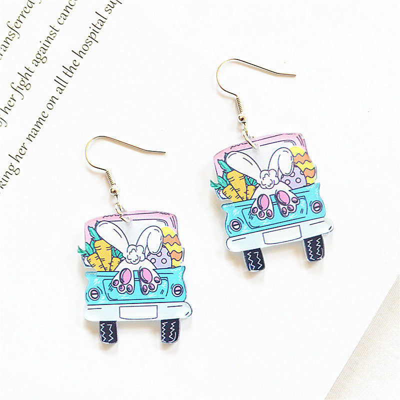 Wholesale Easter Gnome Egg Bunny Acrylic Printed Earrings