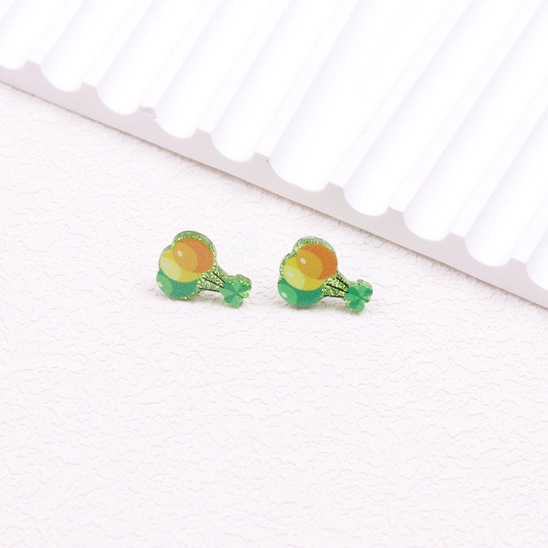 Wholesale Mardi Gras St. Patrick's Day Shamrock Wine Glass Acrylic Print Earrings