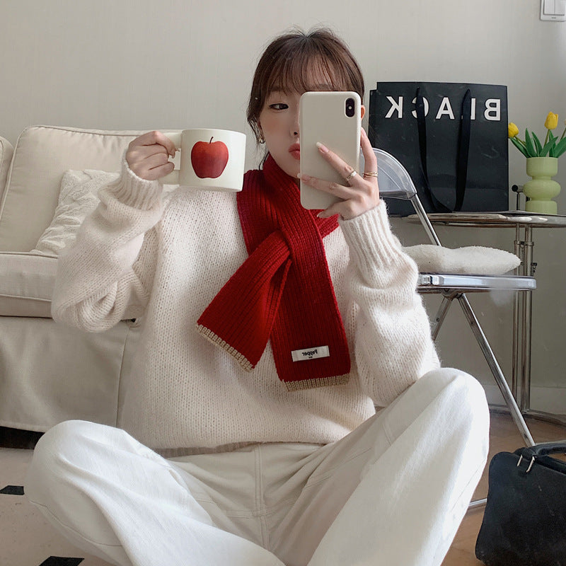 Wholesale Winter Cross Knitted Warm Wool Scarf