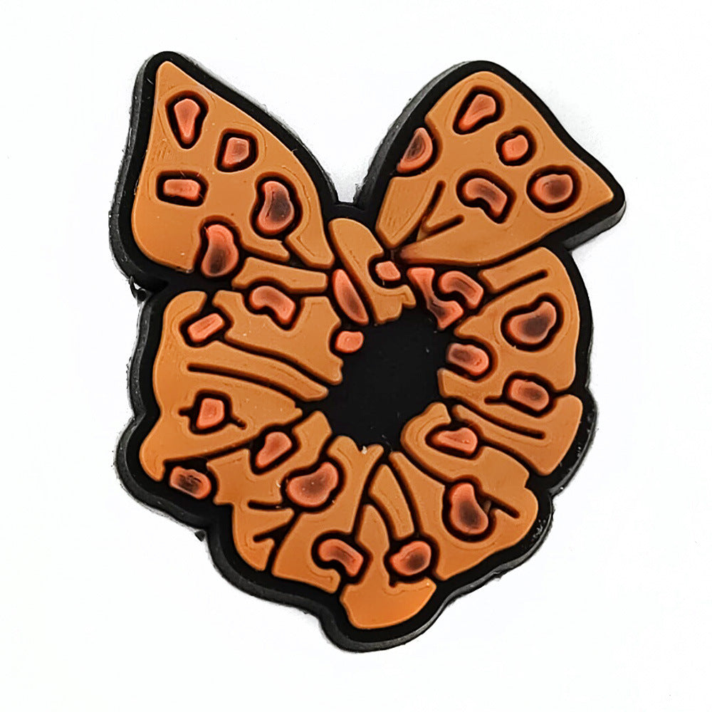 Wholesale Leopard Print Coffee Cup Dog Claw Love PVC Soft Adhesive Hole Shoes Buckles