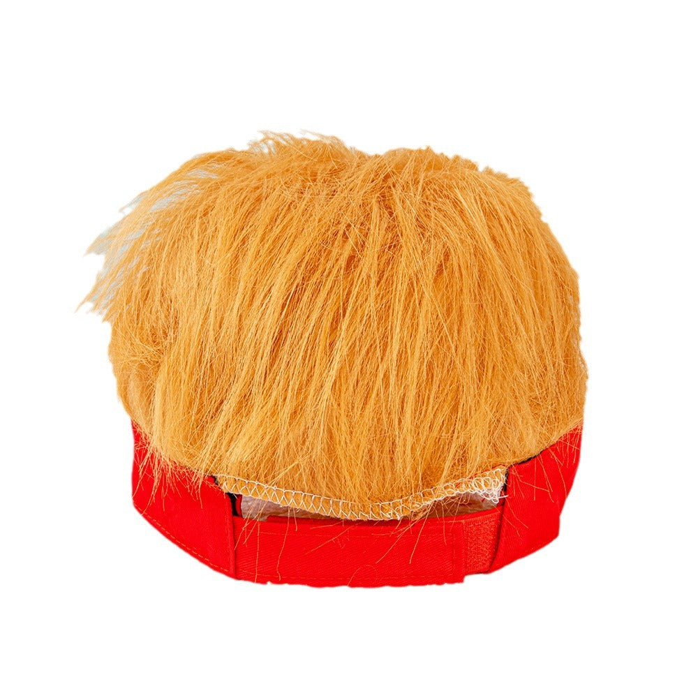 Wholesale Yellow hair wig hat baseball cap funny hip hop hat