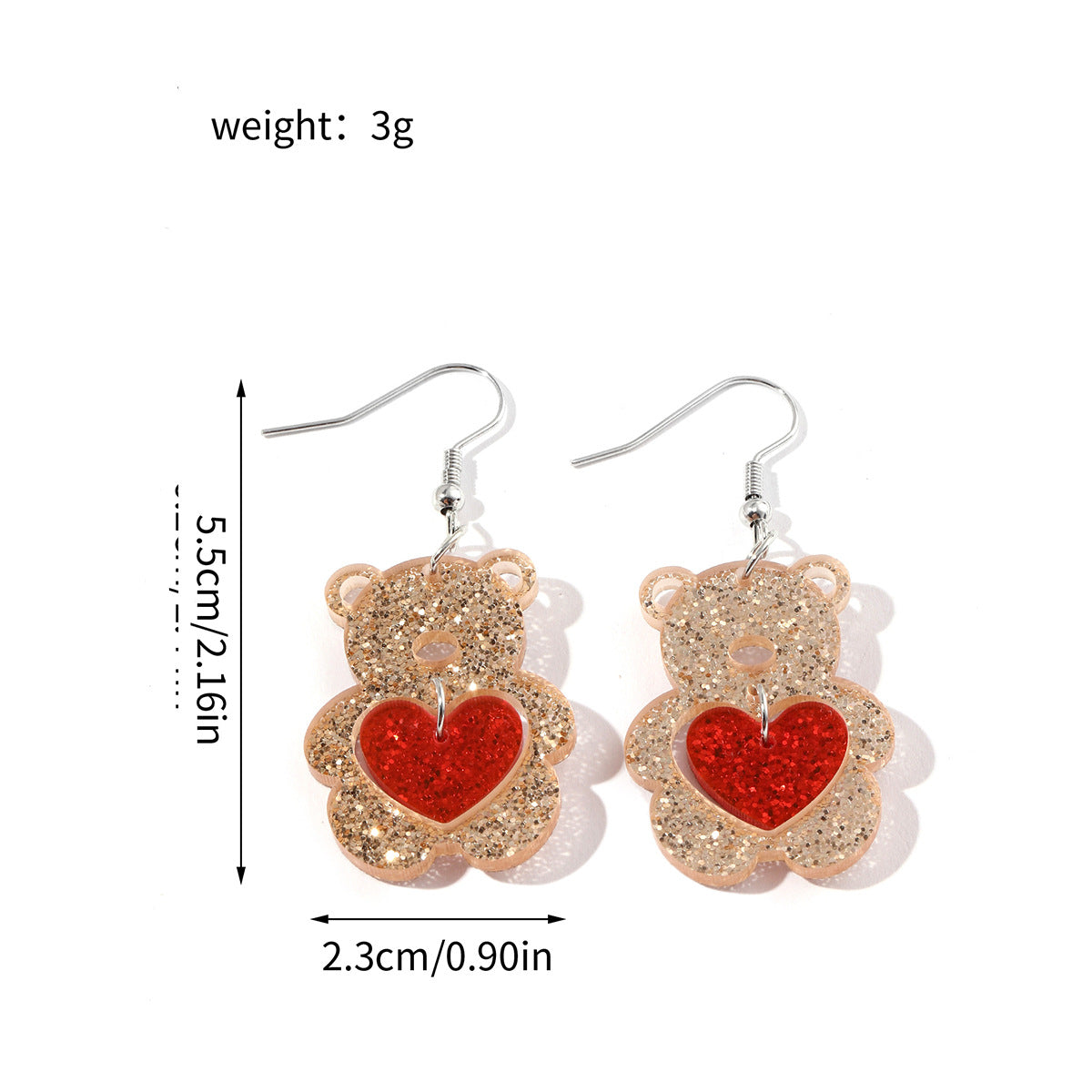 Wholesale Wholesale Valentine's Day series love bear acrylic earrings