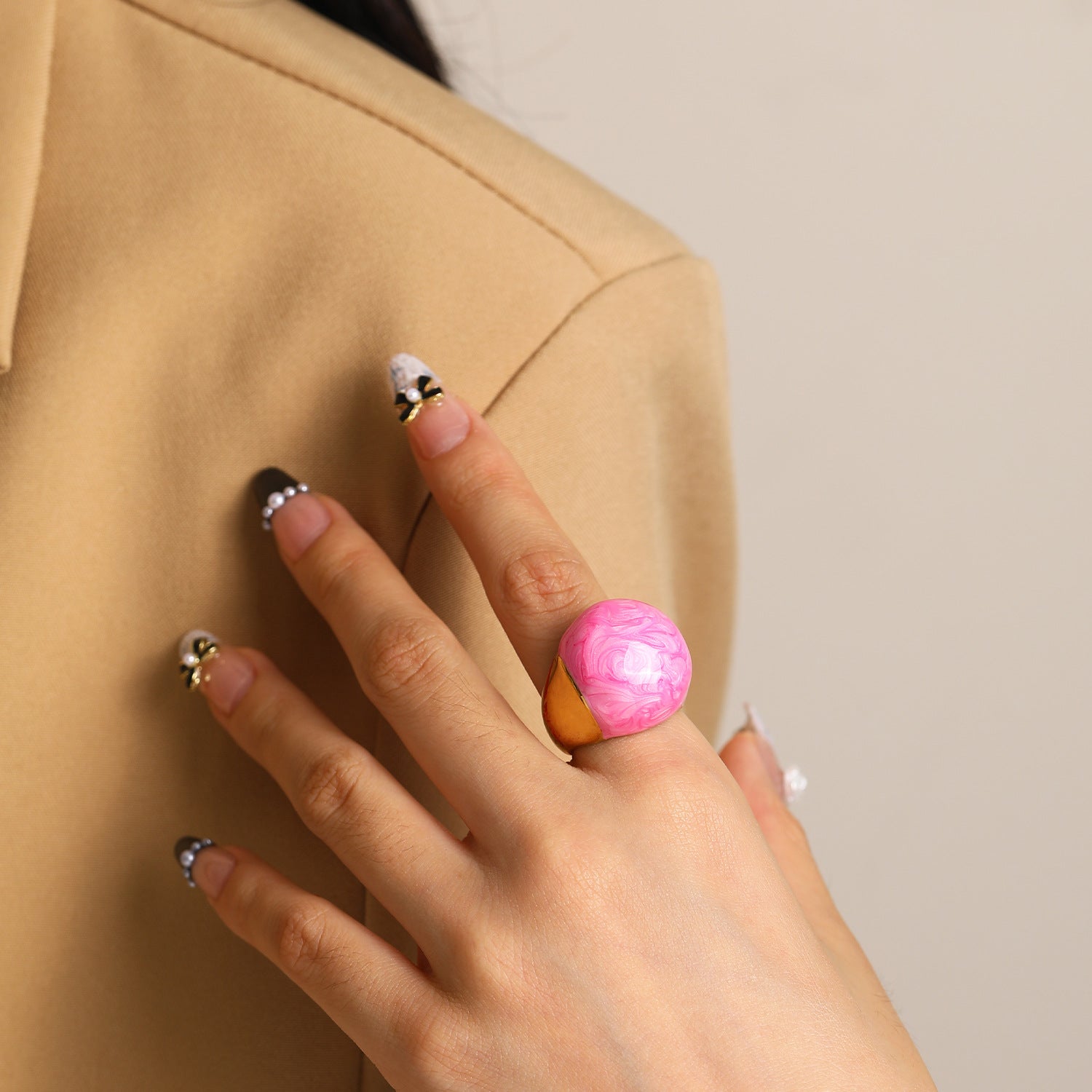 Wholesale Enamel Drop Glaze Titanium Steel Ring