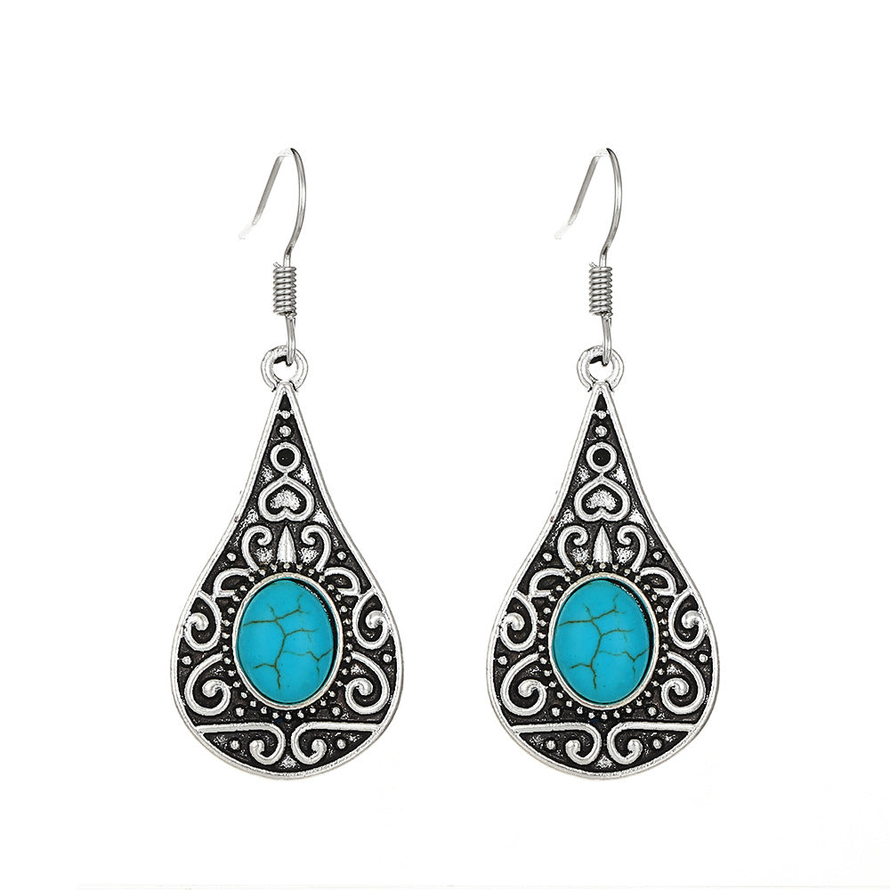 Wholesale Vintage Turquoise Alloy Earrings