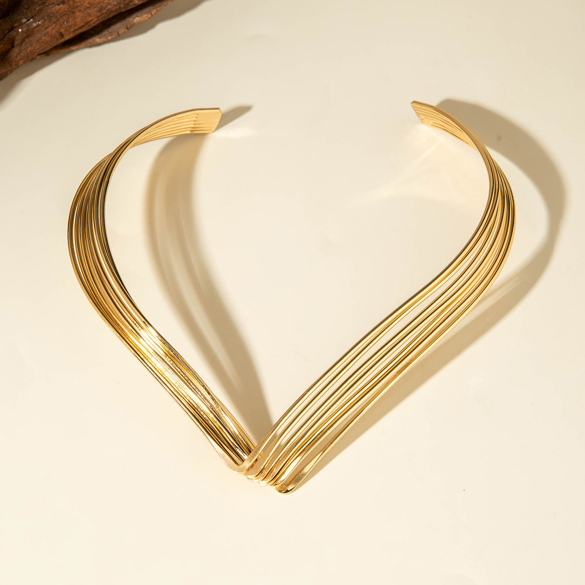 Wholesale temperament metal wide plain ring necklace