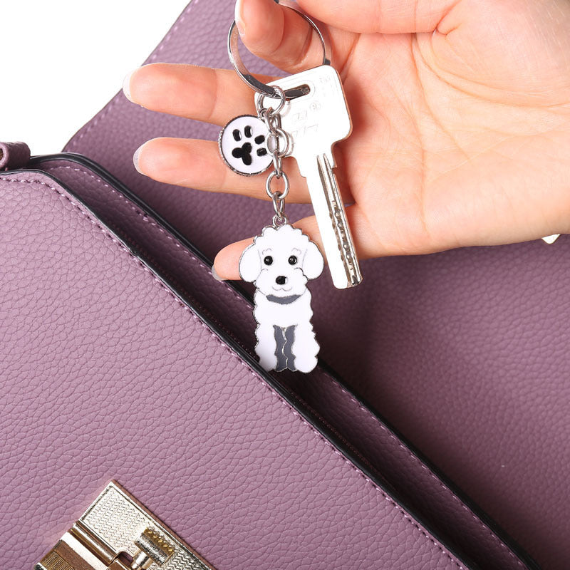 Wholesale Cartoon Poodle Cute Metal Keychain