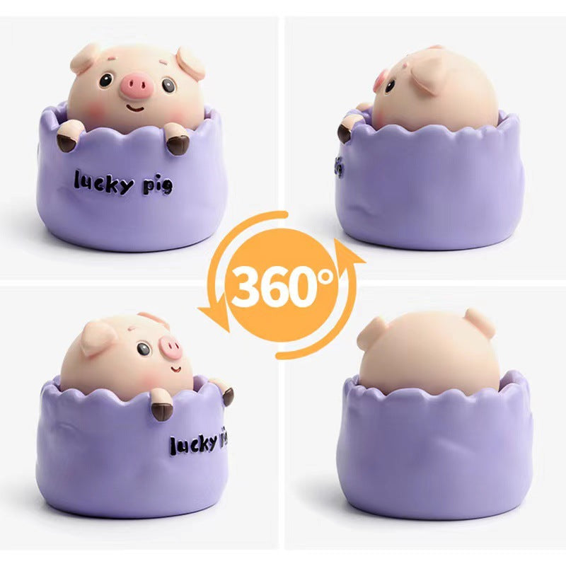 Wholesale of Piglet Shake Head Resin Doll Car Accessories