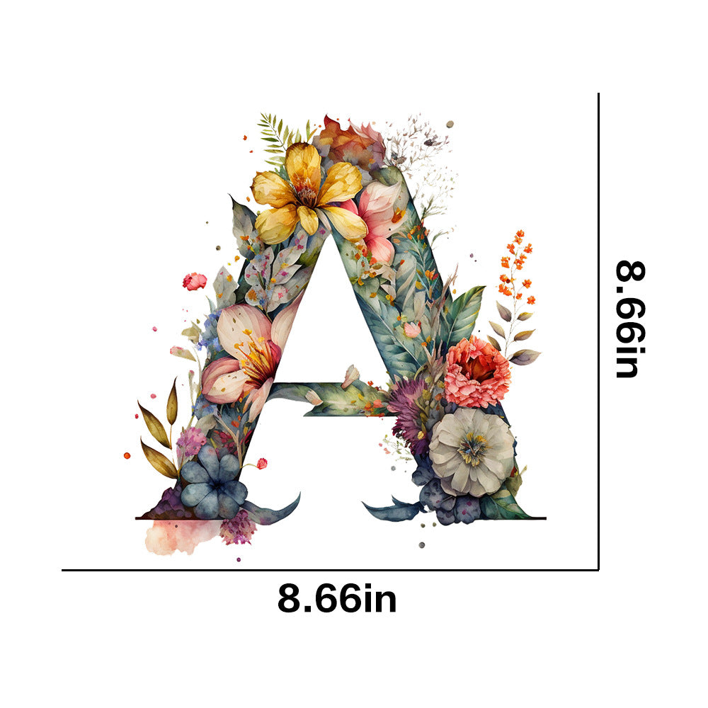 Wholesale 26 letter flower branches and leaves UV DTF Ready to Press Transfers Wraps