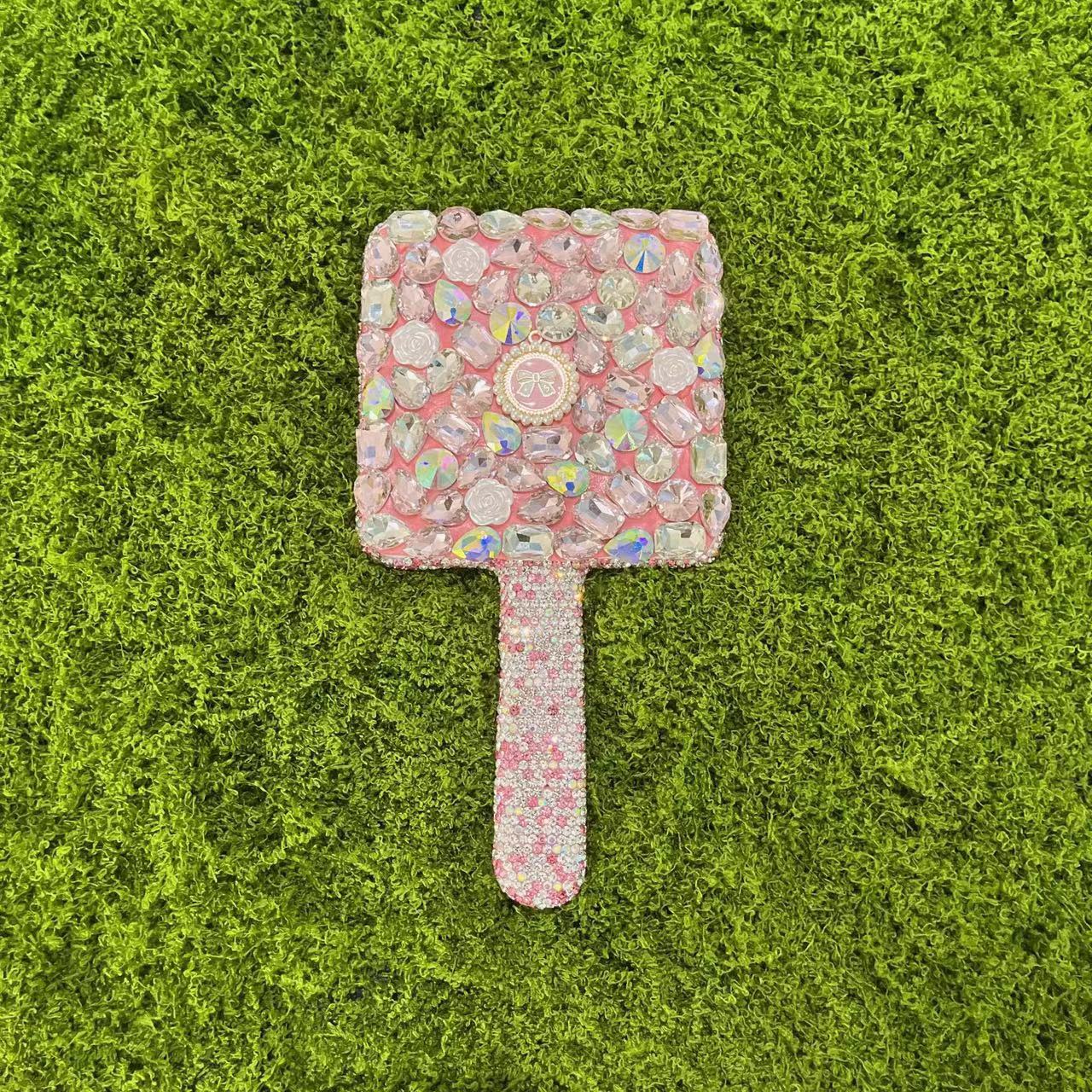 Wholesale Beauty Salon Tattoo Diamond Design New Beauty Tools Hand Handle Mirror