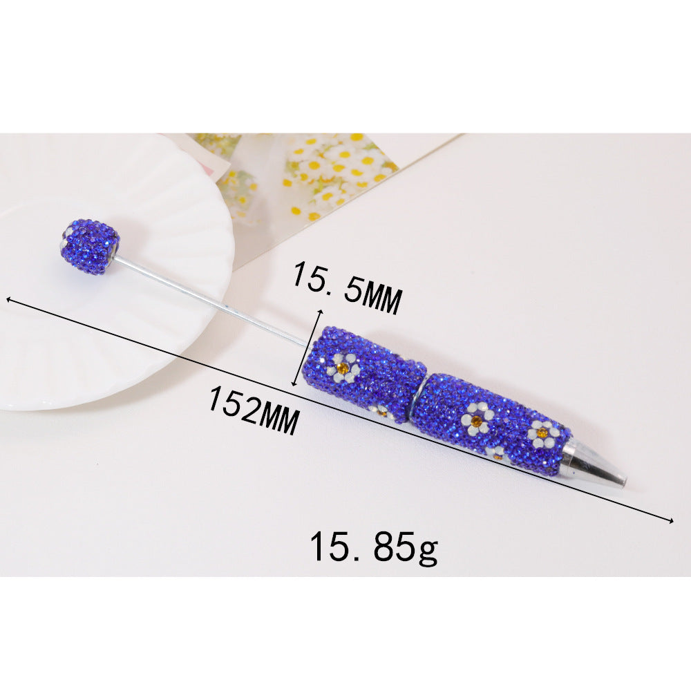 Wholesale  5pcs Full Diamond Flower  Multi-Color Fancy Beadable Pens