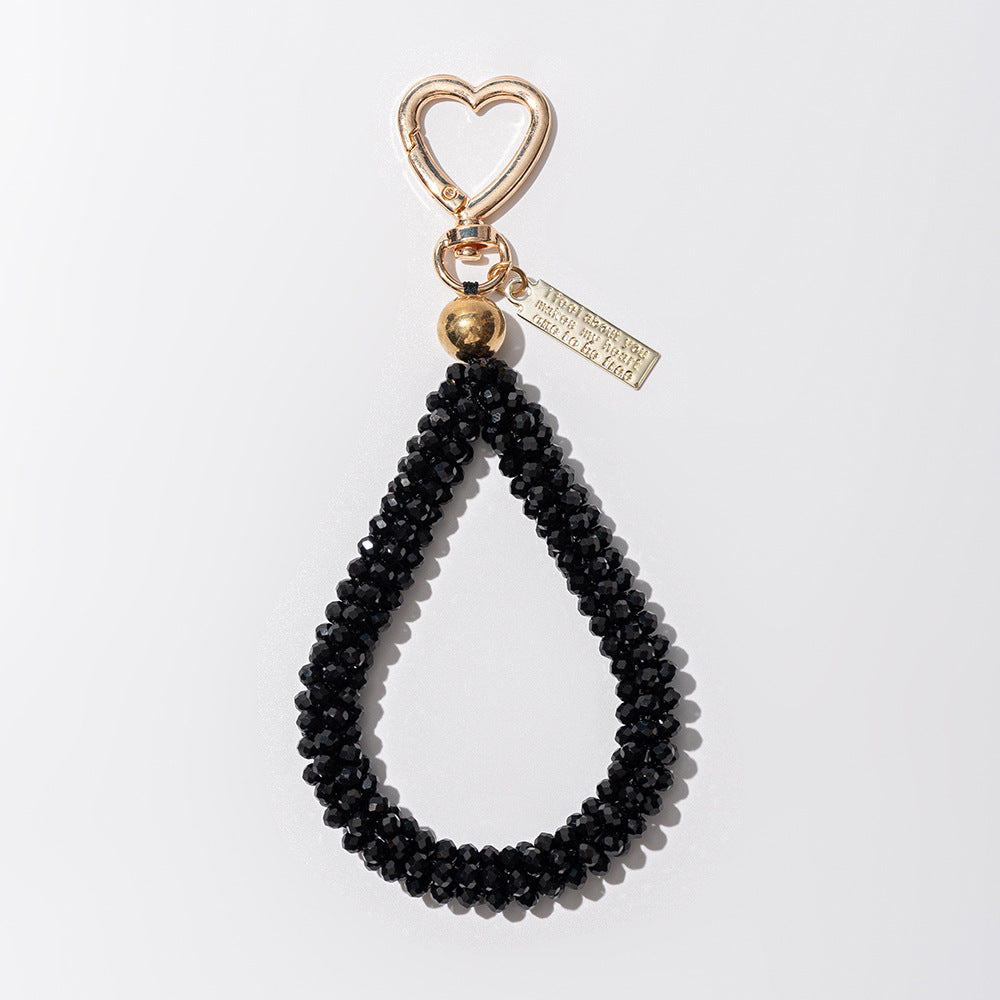 Wholesale Water drop keychain bag hand strap handmade beaded small pendant key charm
