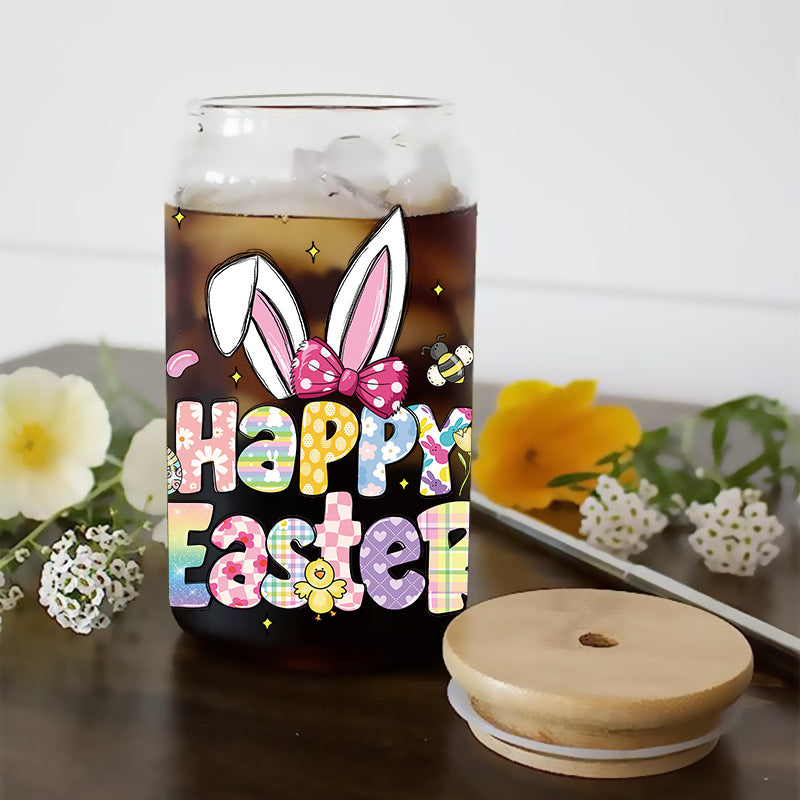 Wholesale Cute Easter Colorful Egg Rabbit 16oz Cup UV DTF Wraps