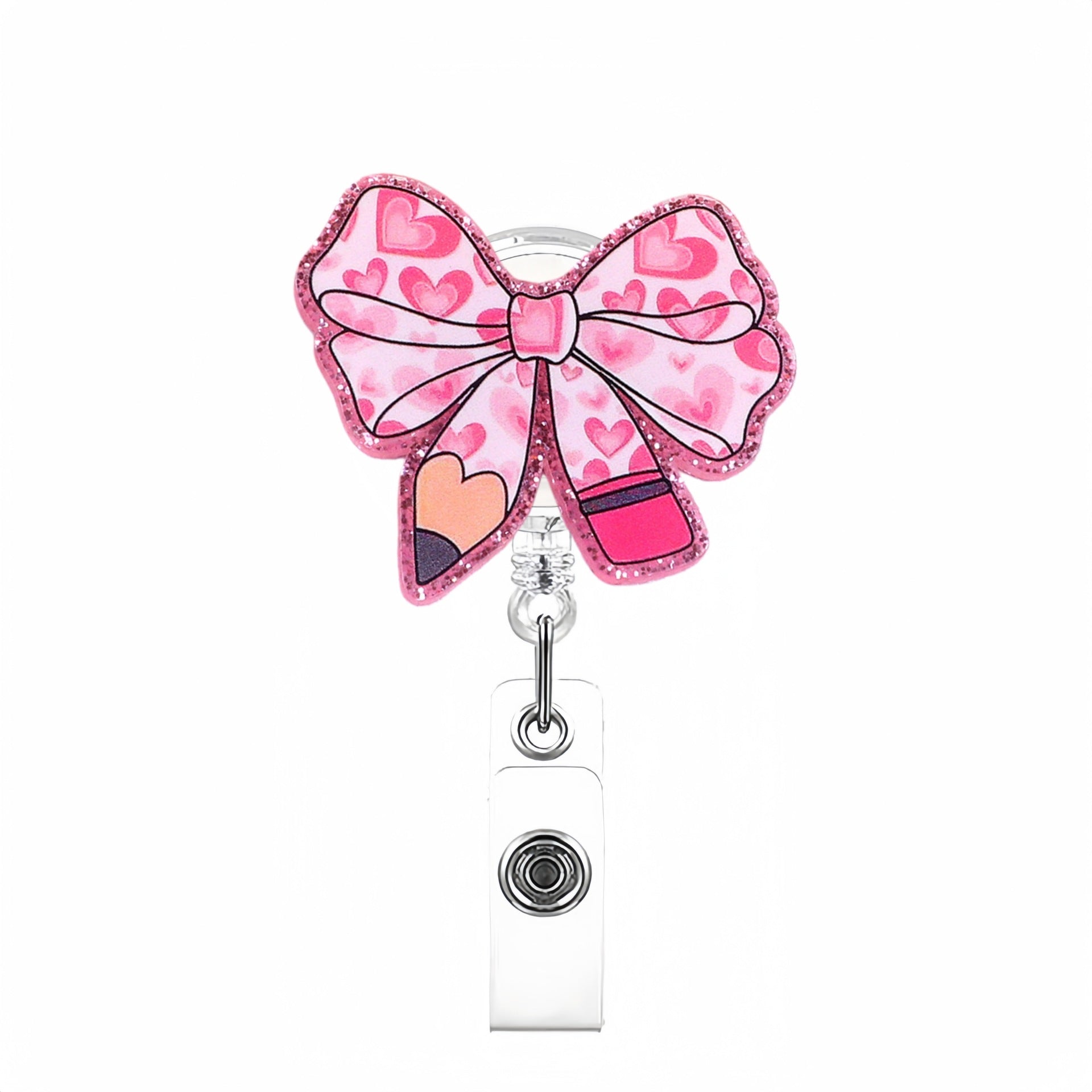 Wholesale acrylic stethoscope bow nurse themed telescopic rotating clip