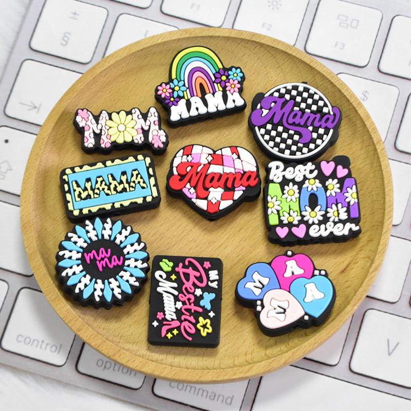 Wholesale Random 100pcs I Love Mom Mother' s Day Beaded Beads Focal Beads