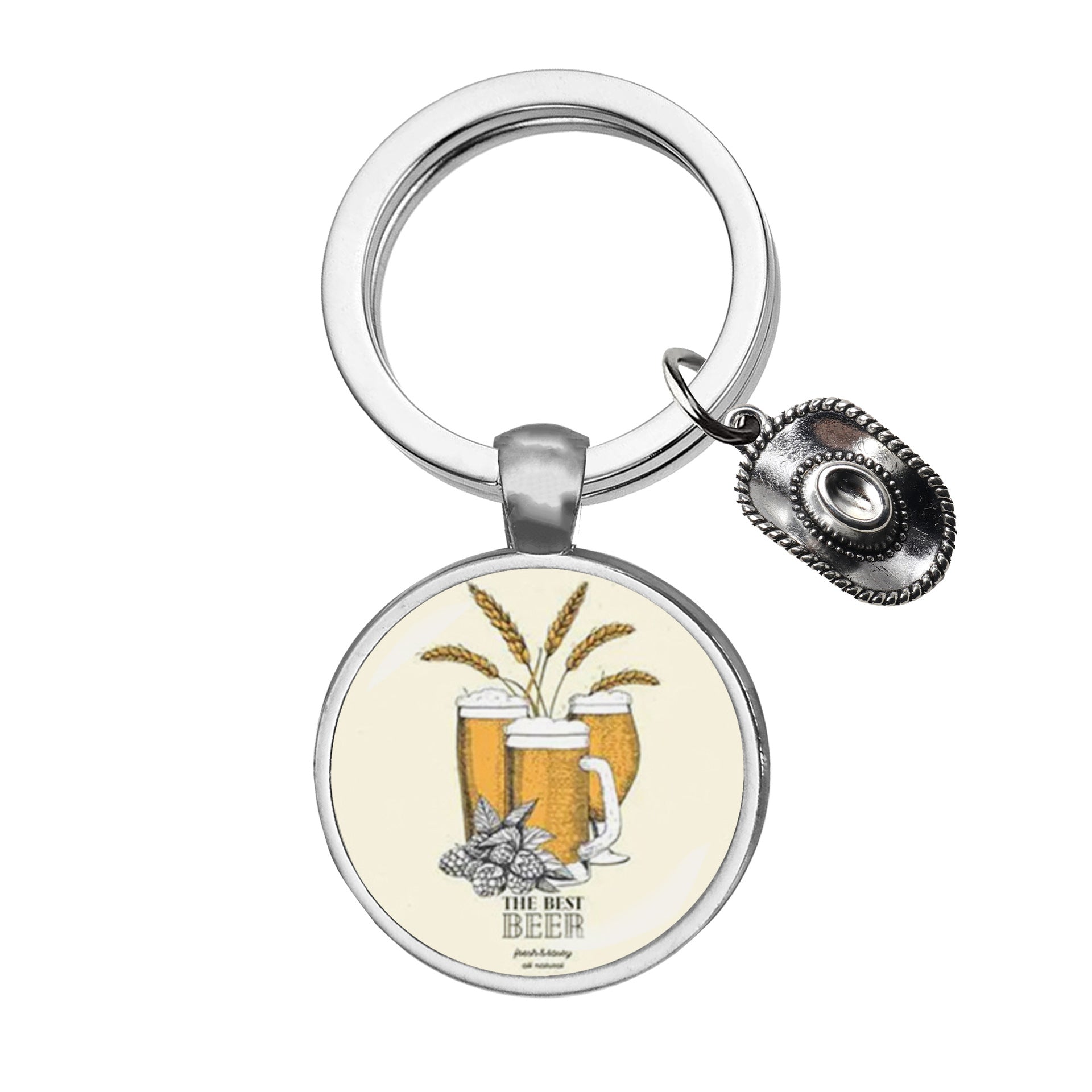 Wholesale Cowboy Hat Beer Stainless Steel Keychain