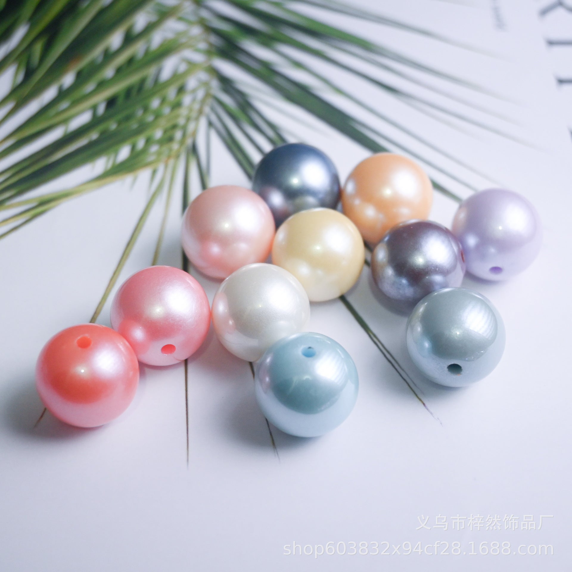 Wholesale 200pcs/pack Acrylic Maple Beads Macaron Color Plated Beads Beading Accessories