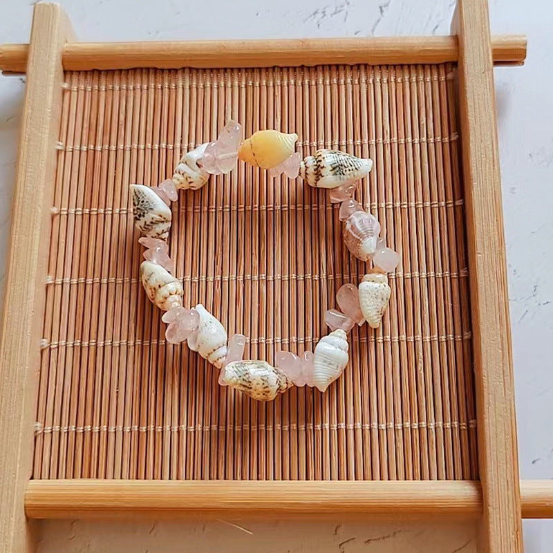 Wholesale Natural Crushed Amethyst Conch Shell Bracelet