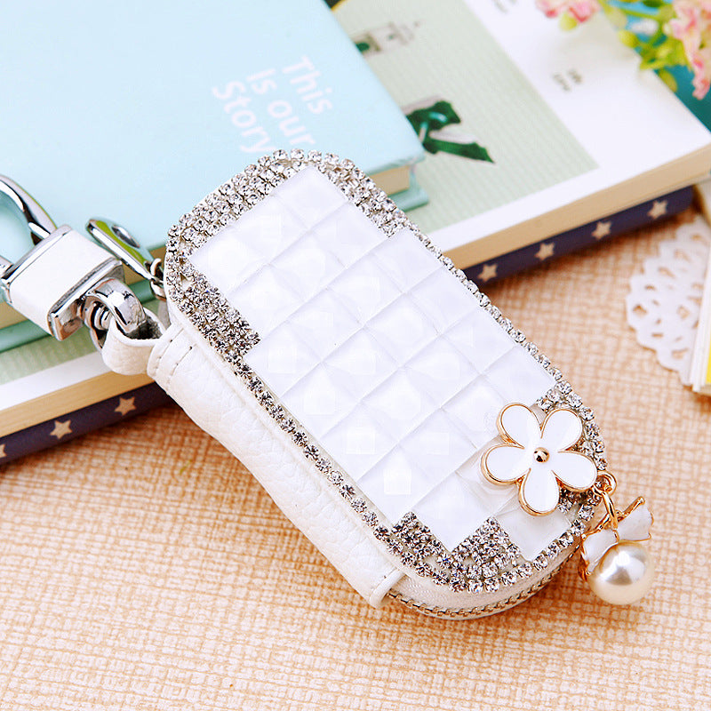 Wholesale Diamond Inlaid Leather Keychain Bags