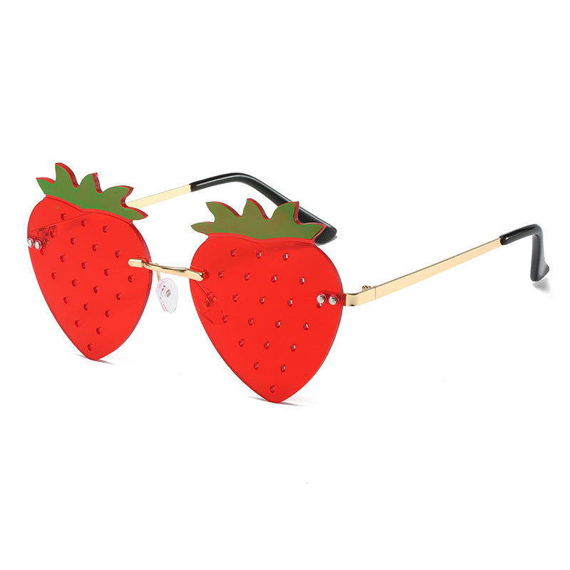 Wholesale Funny Strawberry Shape Street Fashion Sunglasses