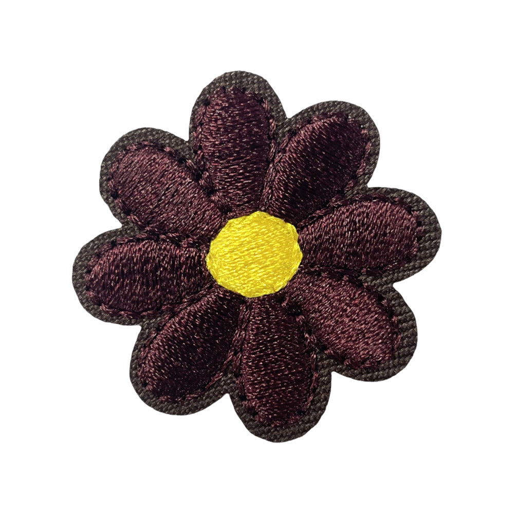 Wholesale Adhesive Backed Embroidered Patch With Colorful Sunflower Design For Coats Fashion Accessory