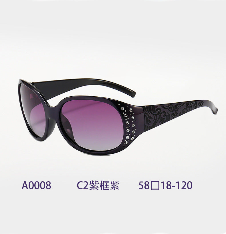 Wholesale Polarized diamond studded retro sunglasses