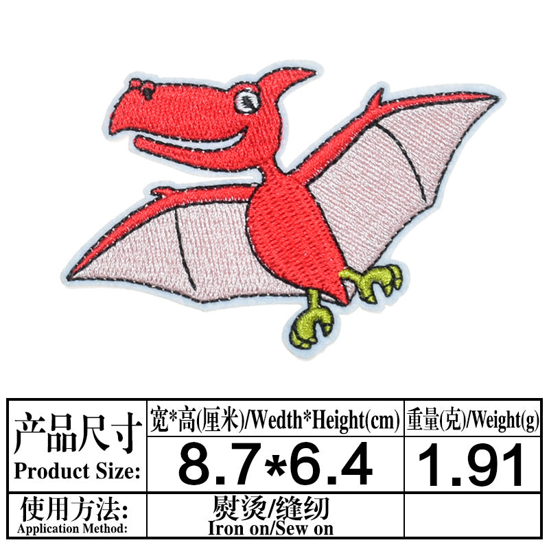 Wholesale Trendy Dinosaur Embroidered Twill Patch T Rex Sew On Applique For Clothing Towels DIY Craft Gift